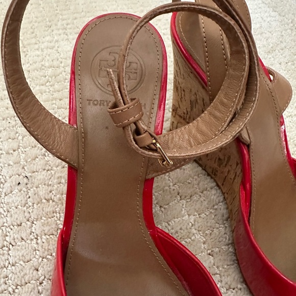 Tory Burch Red and Tan Heels - Picture 6 of 6
